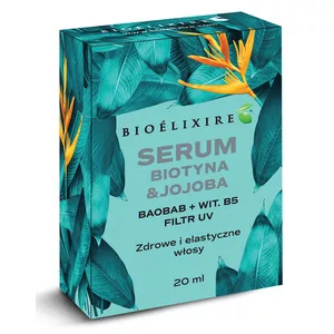 Bioelixire, serum do włosów biotyna&jojoba, baobab + witamina B5, 20ml