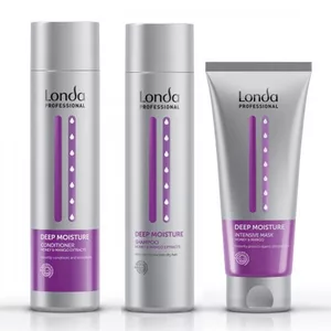 Londa Deep Moisture, zestaw nawilżający do włosów suchych, szampon + odżywka + maska