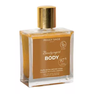 Peggy Sage Beauty Expert Body, suchy, aksamitny olejek do ciała z brokatem, kompleks 5 olejków roślinnych, 50ml