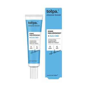 Tołpa Clinical Boost, kwas hialuronowy+olej CDB, intensywnie nawilżający krem do twarzy, 40ml