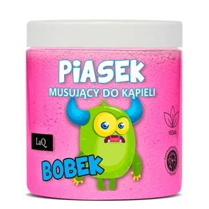 LaQ Bobek, piasek musujący do kąpieli dla dzieci, różowy, 190g