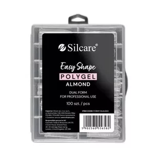 Silcare Easy Shape Polygel formy do akrylożelu Clear Dual Almond 100szt.