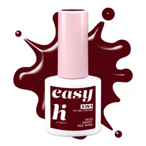 hi hybrid EASY 3in1, lakier hybrydowy, #620 Sweet Red Wine, 5ml