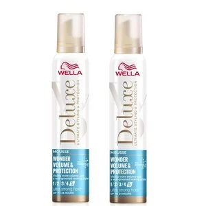 Wella Deluxe Wonder Volume Protection, pianka do włosów nadająca objętość, ultra mocna, 2x200ml