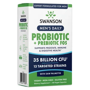 Swanson Men's Daily Probiotic + Prebiotic, 60vcaps, suplement diety, ref.SW1938