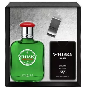 Evaflor Whisky Origin zestaw woda toaletowa spray 100ml + woda toaletowa spray 20ml + klips na banknoty (M)