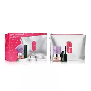 Clinique Glam To Goodnight zestaw krem pod oczy 15ml + oczyszczający balsam 15ml + tusz do rzęs 3.5ml + kosmetyczka