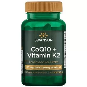 Swanson CoQ10 100mg + Witamina K2 180mcg 60sgels