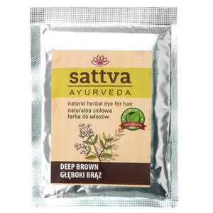 Sattva Natural Herbal Dye for Hair naturalna ziołowa farba do włosów Deep Brown 10g
