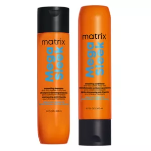 Matrix Mega Sleek, zestaw wygładzający przeciw puszeniu się włosów, szampon + odżywka