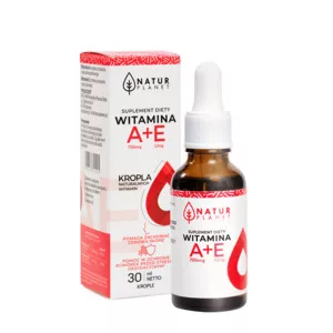 NaturPlanet, Witamina A + E naturalna/ 5kropli (A 800 mcg, E 12mg), 30ml