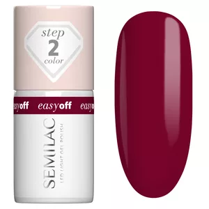 Semilac Easy Off Led Light, utwardzany lakier do paznokci do usunięcia zmywaczem, L19 Cherry Coke, 7ml