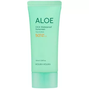 Holika Holika Aloe Cica Waterproof Sunscreen SPF 50+ PA++++, wodoodporny krem-żel do twarzy, 100ml