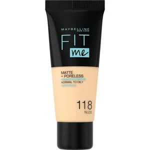 Maybelline New York Fit Me! & Poreless Foundation, podkład 118 Nude, 30ml