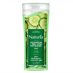 Joanna Naturia, szampon żel pod prysznic 2w1 ogórek i aloes, 100ml