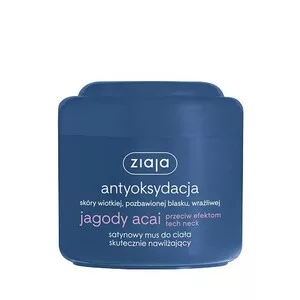 Ziaja Antyoksydacja, satynowy mus do ciała skutecznie nawilżający z jagodami acai, 200ml