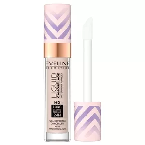 Eveline Liquid Camuflage, wodoodporny korektor kamuflujący z kwasem hialuronowym, 02 light vanilla, 7.5ml