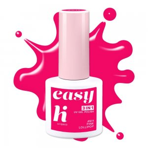 hi hybrid EASY 3in1, lakier hybrydowy, #611 Pink Lollipop, 5ml
