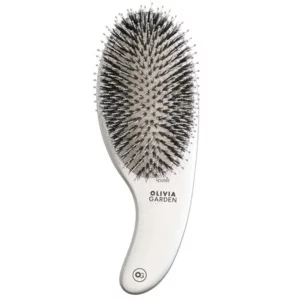 Olivia Garden Expert Care Curve, szczotka do rozczesywania włosów, Boar&Nylon Bristles Silver