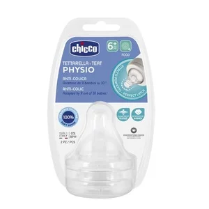 Chicco Physio smoczek antykolkowy na butelkę przepływ do kaszki dla dzieci 6m+ 2szt