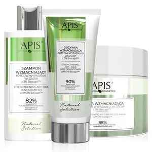 Apis Natural solution, odbudowujący zestaw do włosów, szampon + odżywka + maska