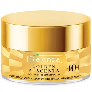 Bielenda Golden Placenta Collagen Reconstructor - Nawilżająco - Wygładzający Krem Przeciwzmarszczkowy 40+, Dzień/ Noc, 50ml