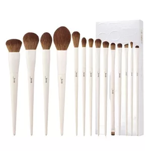 Jessup Luxury Light Gray Comprehensive Brush zestaw pędzli do makijażu oczu i twarzy T329 14szt.