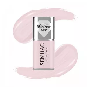 Semilac Skin Tone Cover Base, elastyczna baza hybrydowa 2w1, Rose Beige, 7ml