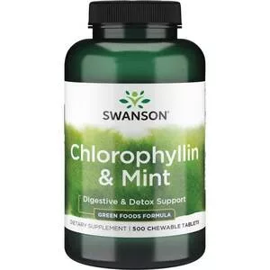 Swanson Chlorofil z miętą 500 tabl do ssania