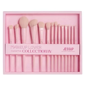 Jessup Makeup Lover Crystal Pink Collection IV zestaw pędzli do makijażu T495 14szt.