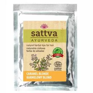 Sattva Natural Herbal Dye for Hair naturalna ziołowa farba do włosów Caramel Blonde 10g
