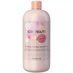 Inebrya Ice Cream Keratin, restrukturyzujący szampon do włosów z keratyną, 1000ml