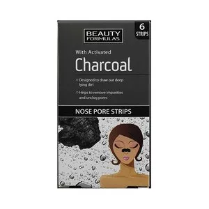 Beauty Formulas Charcoal Nose Pore Strips oczyszczające paski na nos z aktywnym węglem 6szt.
