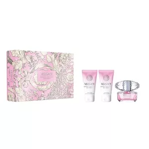 Versace Bright Crystal zestaw prezentowy dla kobiet: woda toaletowa 50ml, żel pod prysznic 50ml, balsam do ciała 50ml