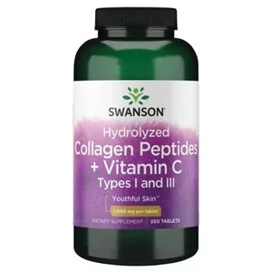 Swanson Hydrolizowany kolagen I i III + C 250tab