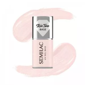 Semilac Skin Tone Cover Base, elastyczna baza hybrydowa 2w1, Glitter Rose, 7ml