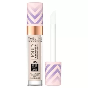 Eveline Liquid Camuflage, wodoodporny korektor kamuflujący z kwasem hialuronowym, 01 light porcelain, 7.5ml