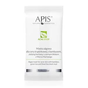 Apis Maska algowa dla cery trądzikowej z bambusem, zieloną herbatą, 20g