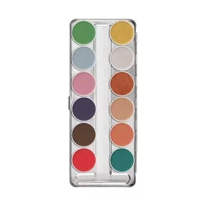 Kryolan Aquacolor Interferenz, paleta 12 farb do twarzy i ciała
