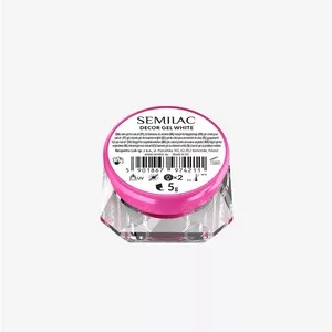 Semilac Decor Gel White, pasta do zdobień, 5g