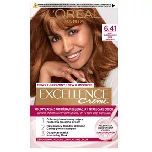L'Oreal Paris Excellence Creme Farba do włosów 6.41 Jasny bursztynowy brąz