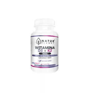 NaturPlanet, Witamina K+D3 MAX (200mcg + 4000IU), 120tabl.