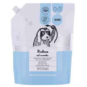 Yope, żel pod prysznic, Kokos i Sól Morska, 800ml, refill