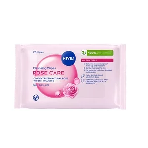 Nivea Rose Care chusteczki oczyszczające 3w1 25szt
