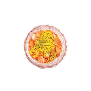 Semilac Flower Flakes, suszone kwiatki do zdobień, Golden Sunset