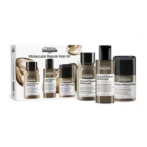 Loreal Absolut Repair Molecular Trio Set, zestaw wzmacniający strukturę włosów travel size, serum + szampon + maska