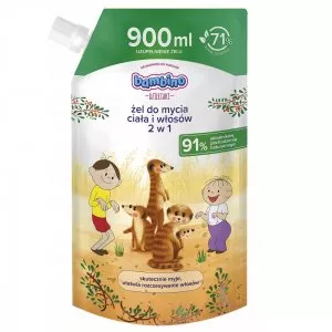 Bambino Dzieciaki żel do mycia ciała i włosów 2w1 dla dzieci, Bolek i Lolek Surykatki zapas 900ml