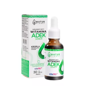 NaturPlanet, Wit. A+D+E+K Junior Krople dla dzieci 180 dawek (1-4 lata, 5-10 lat), 30ml