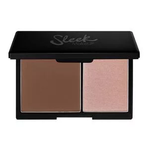 Sleek Makeup Face Contour Kit, paleta do konturowania 2 w 1 bronzer+rozświetlacz, Light