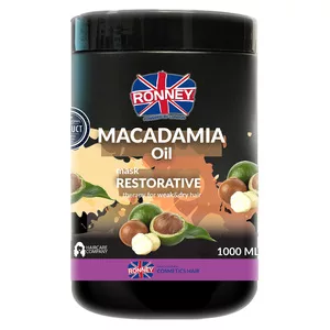 Ronney Professional Mask Macadamia Oil Restorative Therapy, Maska wzmacniająca do włosów suchych i łamliwych 1000ml